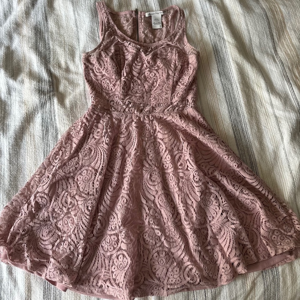 Adorable blush rosy lace dreas